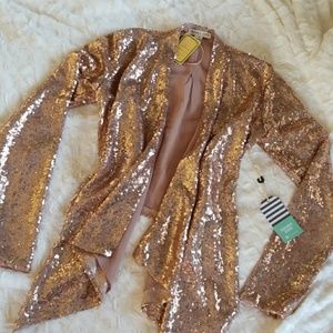 NWT Sequin Double Zero Jacket